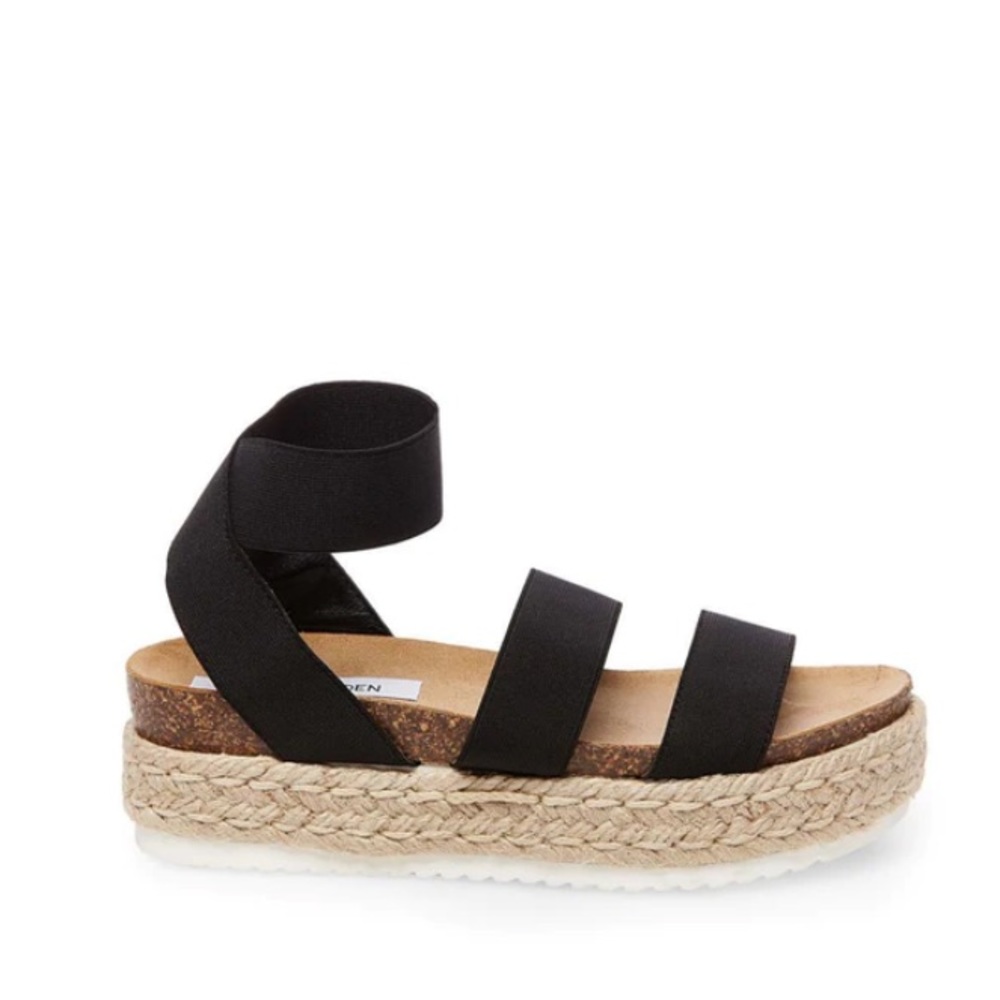 Madden Girl Black Platform Sandals Espadrilles